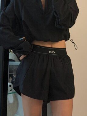 🐈Alo Yoga Match Point Short Black NWT🖤Sporty Chic Athleisure Shorts